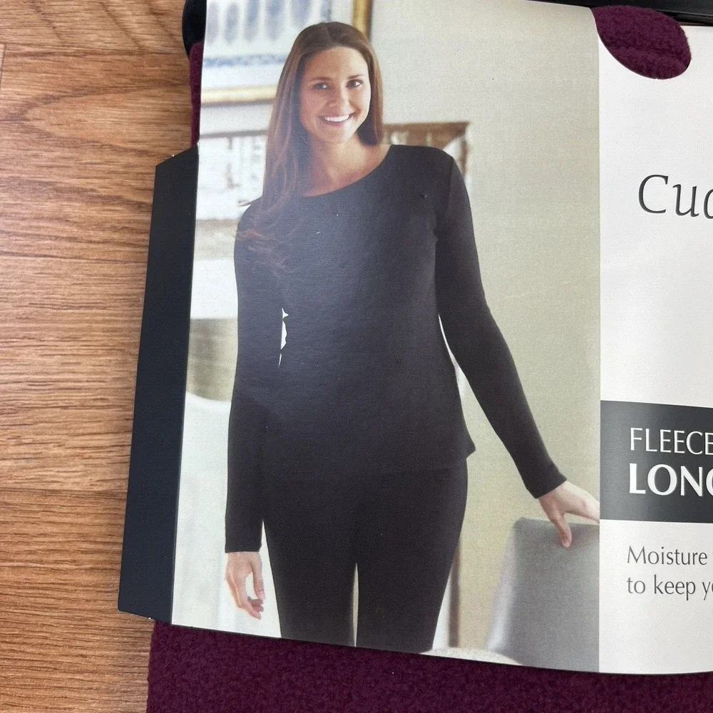 Cuddle Ups by Jaclyn Smith‎ Fleece Long Sleeve Crew Top Women's Medium NEW